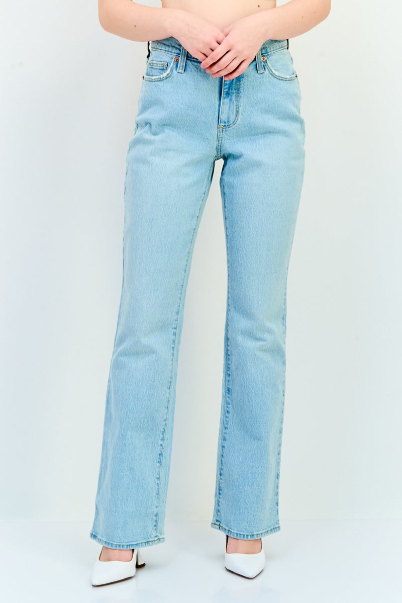 Universal Thread جينز دنيم قابل للتمدد بتصميم بوت كوت للنساء، أزرق فاتح - Image 1