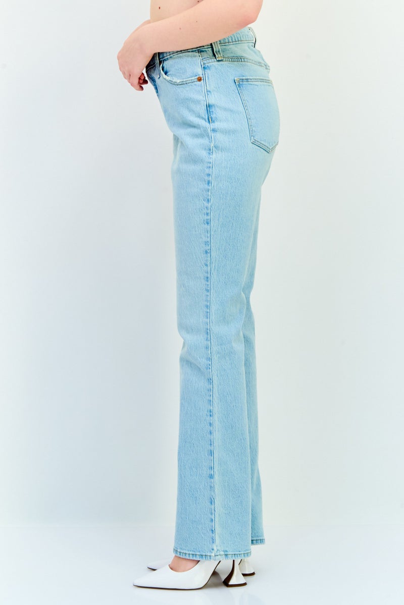 Universal Thread Women Bootcut Fit Washed Stretchable Denim Jeans, Light Blue - Image 2