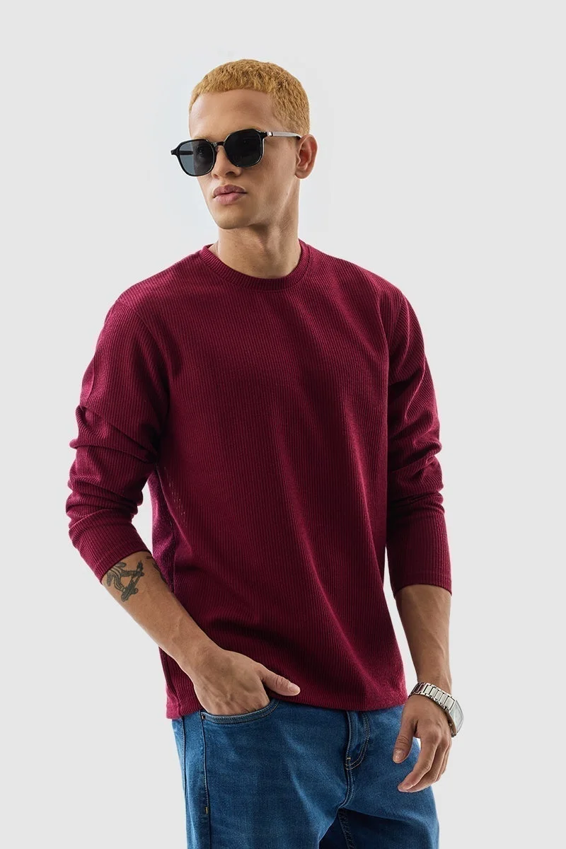 سنيتش تيشيرت بقصة عادية بنقش مارون