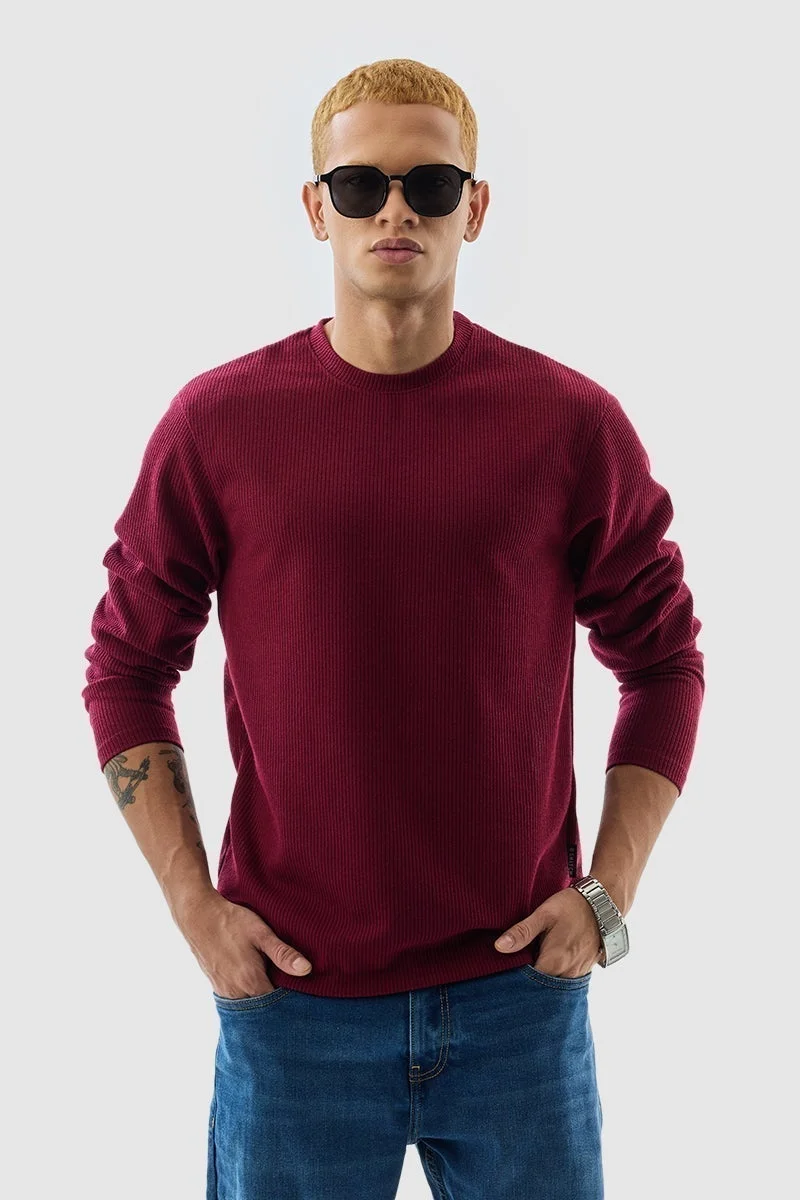 سنيتش تيشيرت بقصة عادية بنقش مارون