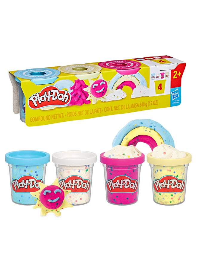 Play-Doh باي-دو 4 عبوات من مركب النمذجة بالكونفيتي، ألعاب خيالية، فنون وحرف للأطفال 2+ - Image 3