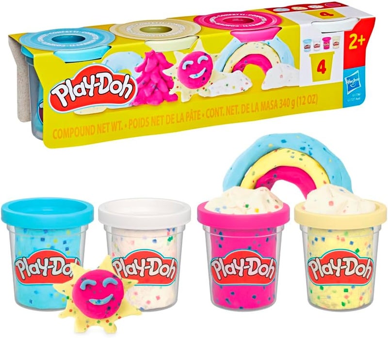 Play-Doh 04 Pack Confetti Modeling Compound - Arts and Crafts for Kids 2+ - Image 1