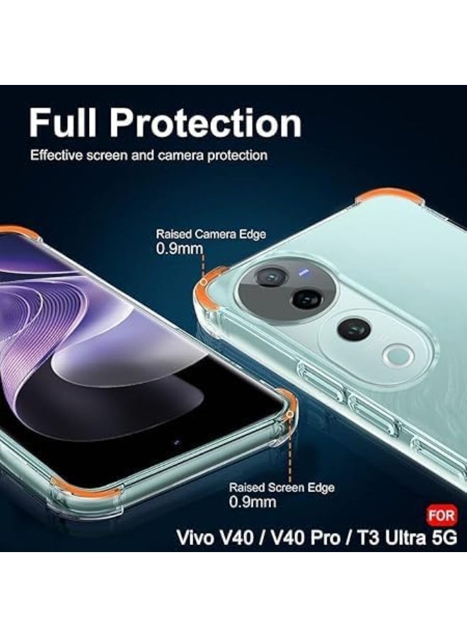 ليون ستور جراب حماية لموبايل فيفو V40 _ برو شبكة الجيل الخامس 5G شفاف ناعم من البولي يوريثين الحراري والسيليكون ممتص للصدمات بزاوية معززة وحماية كاملة للكاميرا - Image 4