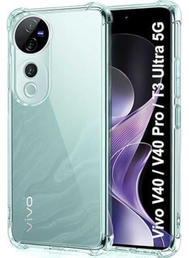 ليون ستور جراب حماية لموبايل فيفو V40 _ برو شبكة الجيل الخامس 5G شفاف ناعم من البولي يوريثين الحراري والسيليكون ممتص للصدمات بزاوية معززة وحماية كاملة للكاميرا - Image 1