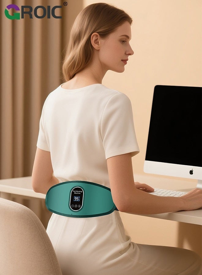 GROIC Slimming Belt, Abdominal Massager Portable Weight Loss Machine,Heating Pad for Period Cramps, Electric Waist Belt Device,Electric Fast Heating Belly Wrap Belt,Waist Vibration Massager(Green) - Image 5