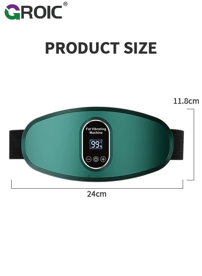 GROIC Slimming Belt, Abdominal Massager Portable Weight Loss Machine,Heating Pad for Period Cramps, Electric Waist Belt Device,Electric Fast Heating Belly Wrap Belt,Waist Vibration Massager(Green) - Image 3