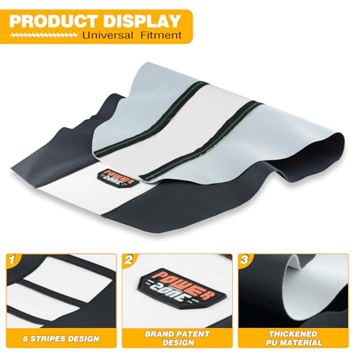 sawrain Dirt Bike Seat Cover - Universal Gripper No-Slip Dirtbike Seat Cover (Black-White) - Image 5