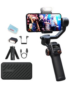 hohem iSteady M6 Kit 3-Axis Smartphone Gimbal Stabilizer Anti-shake Phone Vlog Gimbal 360° Rotatable OLED Large Screen with AI Vision Sensor & Fill Light Module Mini Tripod Storage Case 400g Payload R  - Image 1