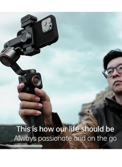 hohem iSteady M6 Kit 3-Axis Smartphone Gimbal Stabilizer Anti-shake Phone Vlog Gimbal 360° Rotatable OLED Large Screen with AI Vision Sensor & Fill Light Module Mini Tripod Storage Case 400g Payload R  - Image 3