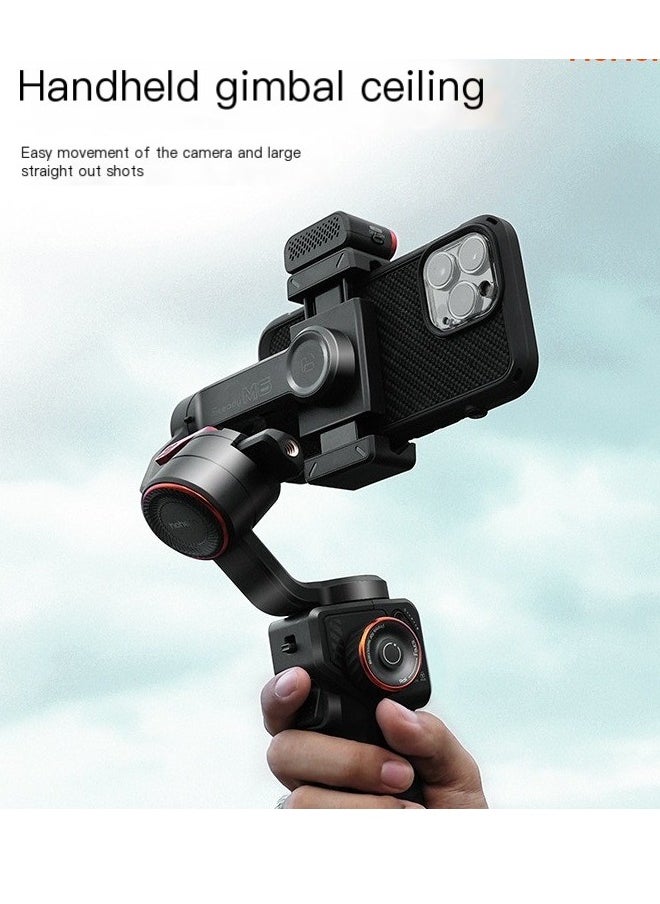 hohem - iSteady M6 Kit 3-Axis Smartphone Gimbal Stabilizer Anti-shake Phone Vlog Gimbal 360° Rotatable OLED Large Screen with AI Vision Sensor & Fill Light Module Mini Tripod Storage Case 400g Payload R - Image 1
