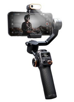 hohem iSteady M6 Kit 3-Axis Smartphone Gimbal Stabilizer Anti-shake Phone Vlog Gimbal 360° Rotatable OLED Large Screen with AI Vision Sensor & Fill Light Module Mini Tripod Storage Case 400g Payload R  - Image 2