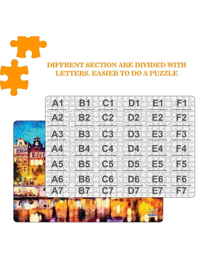 Webby Kids Amsterdam Houses Painting Wooden Jigsaw Puzzle, 500 Pieces - Image 3