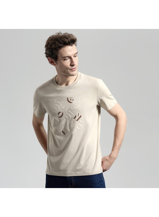 Goldlion Fresh & Smart Temperature-regulating Fiber】men's Spring/summer Contrast Color Brand Letter Print Casual Breathable Short-sleeve T-shirt - Image 4