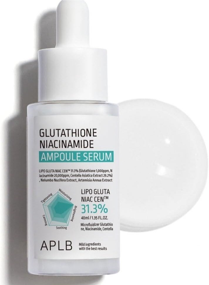 APLB Glutathione Niacinamide Ampoule Serum | LIPO GLUTA NIAC CEN™ 31.3% 1.35 FL.OZ/Korean Skincare, Long lasting moisturizing, Improve skin elasticity, Revitalize for gentle and improve skin texture  - Image 1