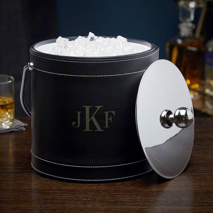 BLACK PERSONALIZED INSULATED ICE BUCKET CUSTOM ICE BUCKET BY