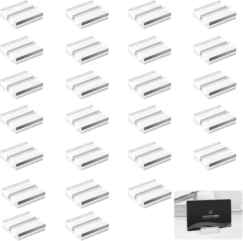 SETROVIC 25 Pcs Acrylic Place Card Holder, Card Display Stand Table Number Holders for Table Wedding Menu Office Meeting - Image 1