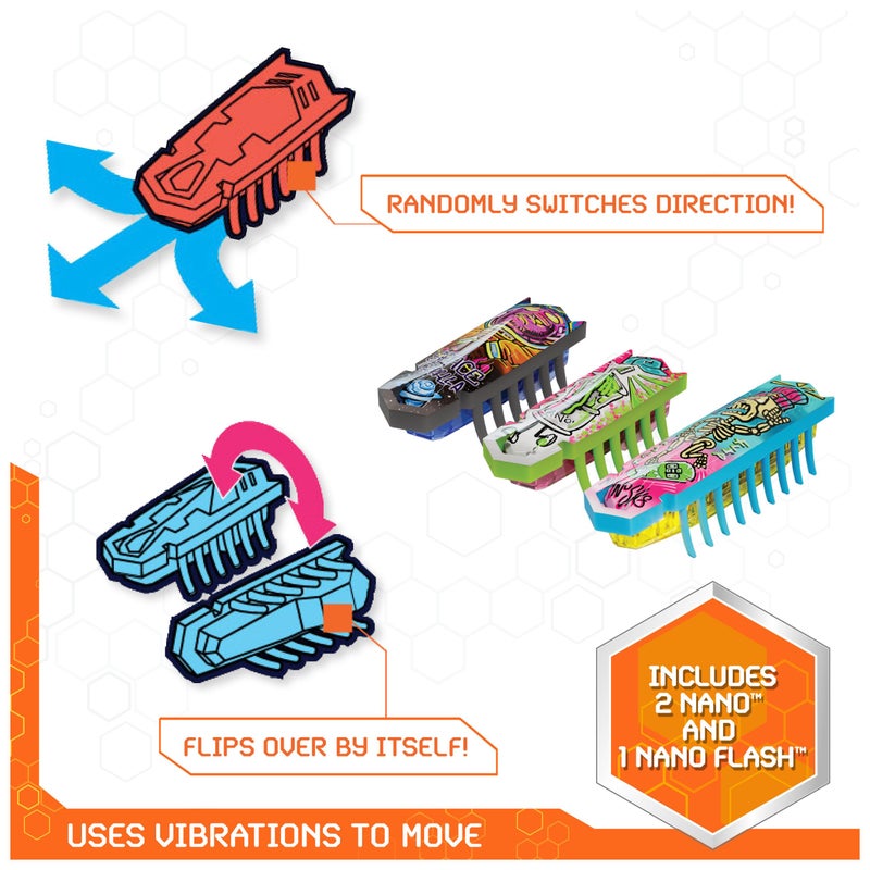 HEX Bots Nano Land, Sensory Toys for Kids & Cats with Over 40 Pieces & 3 Nano Bots, Toy Playsets & Mini Robot Toy for Kids Ages 3 & Up, Batteries Included - Image 3