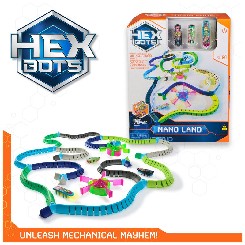 HEX Bots Nano Land, Sensory Toys for Kids & Cats with Over 40 Pieces & 3 Nano Bots, Toy Playsets & Mini Robot Toy for Kids Ages 3 & Up, Batteries Included - Image 5