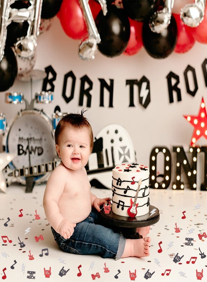 Cheereveal 200PCS Born to Rock Party Confetti - Red Black Music Note, Rock & Roll Decorations Theme Party Supplies Birthday Baby Shower - Image 5