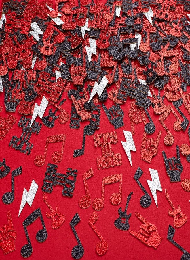 Cheereveal 200PCS Born to Rock Party Confetti - Red Black Music Note, Rock & Roll Decorations Theme Party Supplies Birthday Baby Shower - Image 3