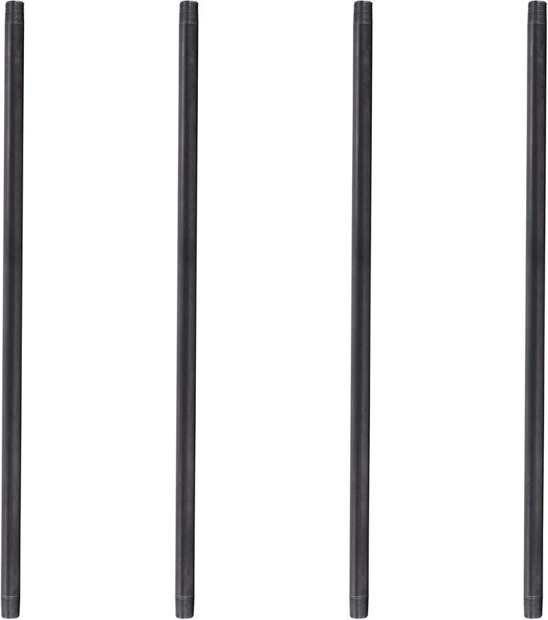 PIPE DECOR 3/4” x 42” Black Steel Plumbing Pipe, Pre Cut, Industrial Steel Grey Fits Standard 3/4 Inch Threaded Black Malleable Iron Fittings, Build Vintage DIY Furniture, 4 Pack - Image 1