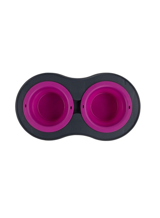 Dexas Pets Double Elevated Pet Feeder, Fuchsia, Large/2.5 Cup Capacity Bowls - Image 5