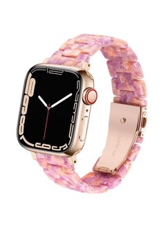 DEALELE Bands Compatible with iWatch 38mm 40mm 41mm, Colorful Resin Replacement Strap for Apple Watch Series 8/7 / 6/5 / 4/3 / SE Women Men, Colorful Pink  - Image 1