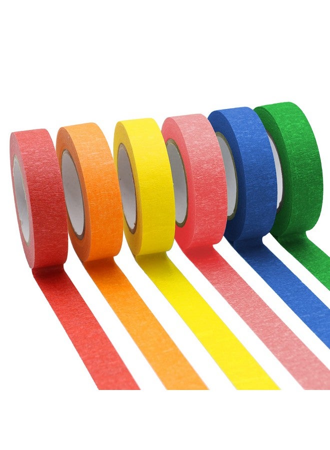 OWLKELA Colored Masking Tape 0.6" x 16 Yard Per Roll, 6 Rolls Rainbow Colors Painting Tapes, Painters Tape, Craft Tape, Labeling Tape, Paper Tape for Crafts & DIY Projects - Image 1