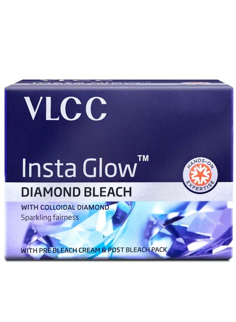 VLCC Insta Glow Diamond Bleach - 60g | With Diamond Powder For Sparkling Fairness | Skin Brightening Bleach | Minimizes Dark Spots, Reduces Facial Hair Visibility - Image 1