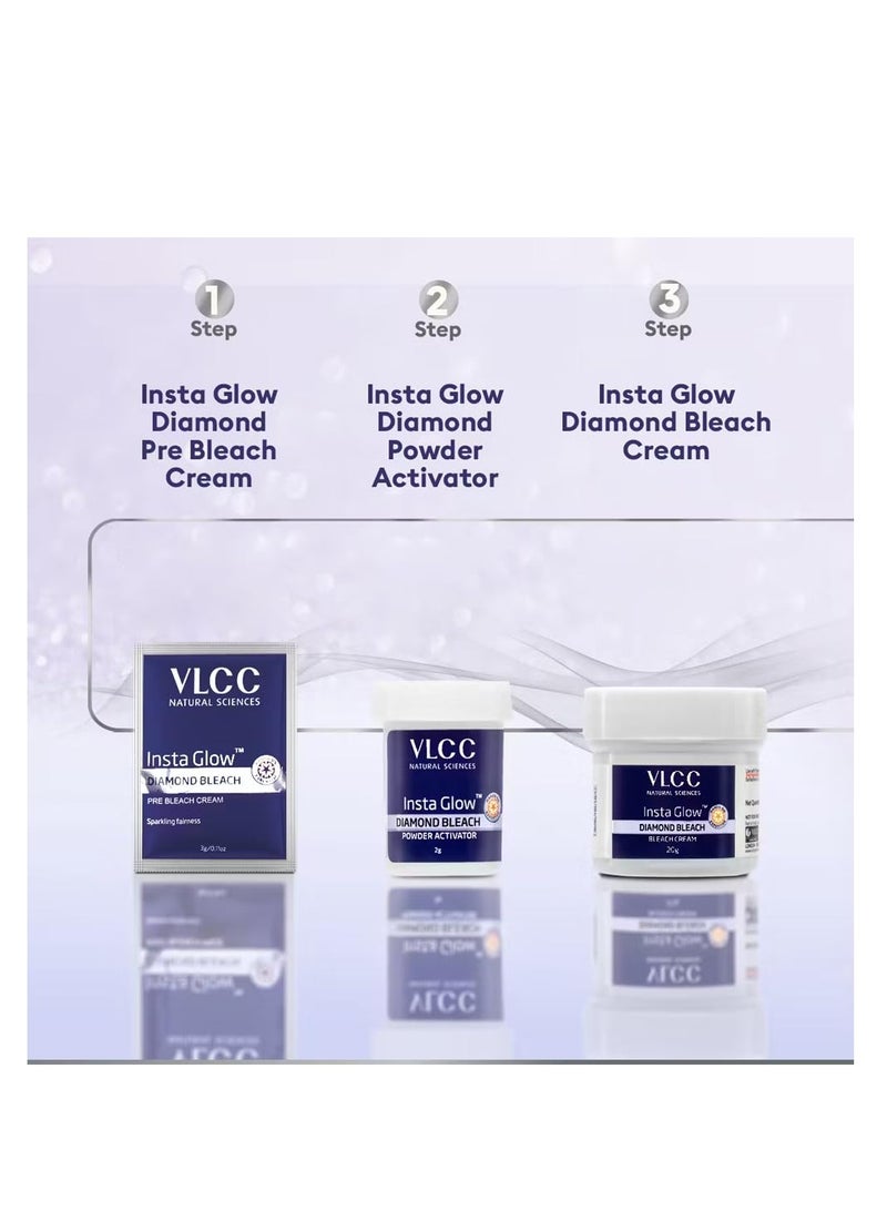 VLCC Insta Glow Diamond Bleach - 60g | With Diamond Powder For Sparkling Fairness | Skin Brightening Bleach | Minimizes Dark Spots, Reduces Facial Hair Visibility - Image 4