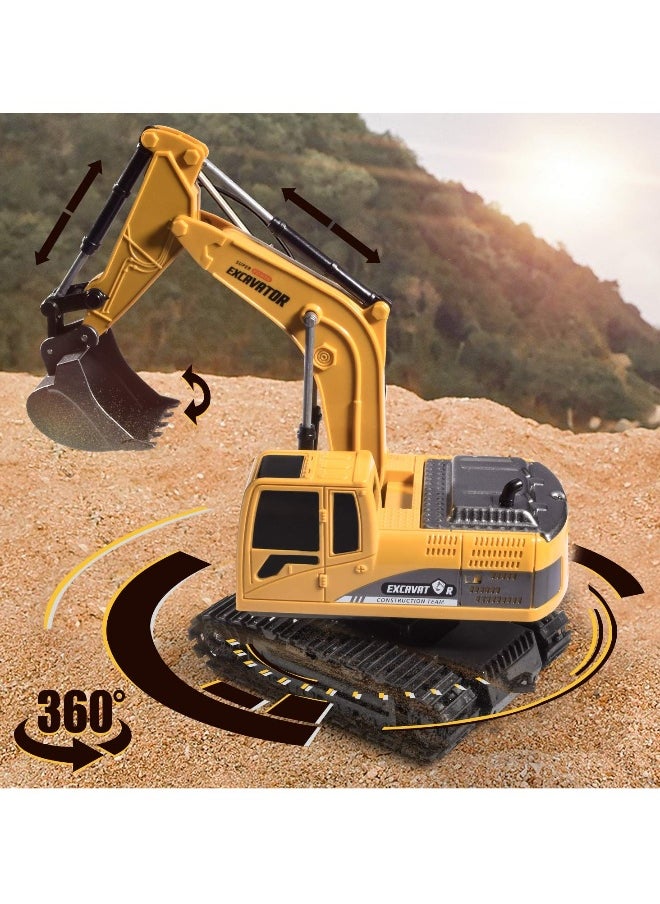 Remote Control Construction Excavator Toy Kids Toy Engineering Digger Truck Remote Control Rechargable Hydraulic Car RC Charging 1:24 With 6 Channel Educational Toys for Kids and Children for 3+  - Image 5