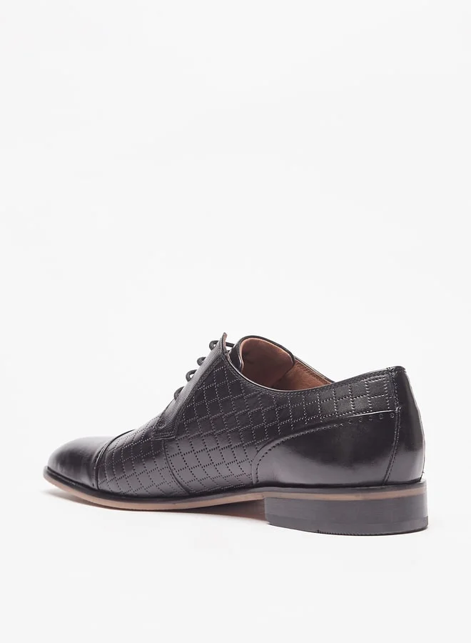 دوتشيني Men'S Textured Derby Shoes With Lace-Up Closure