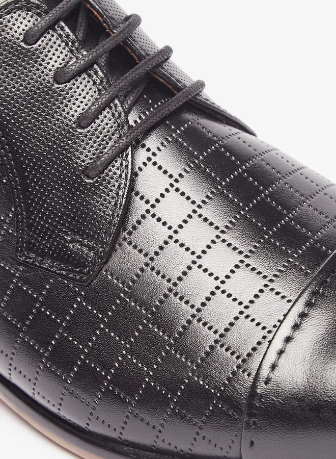 دوتشيني Men'S Textured Derby Shoes With Lace-Up Closure