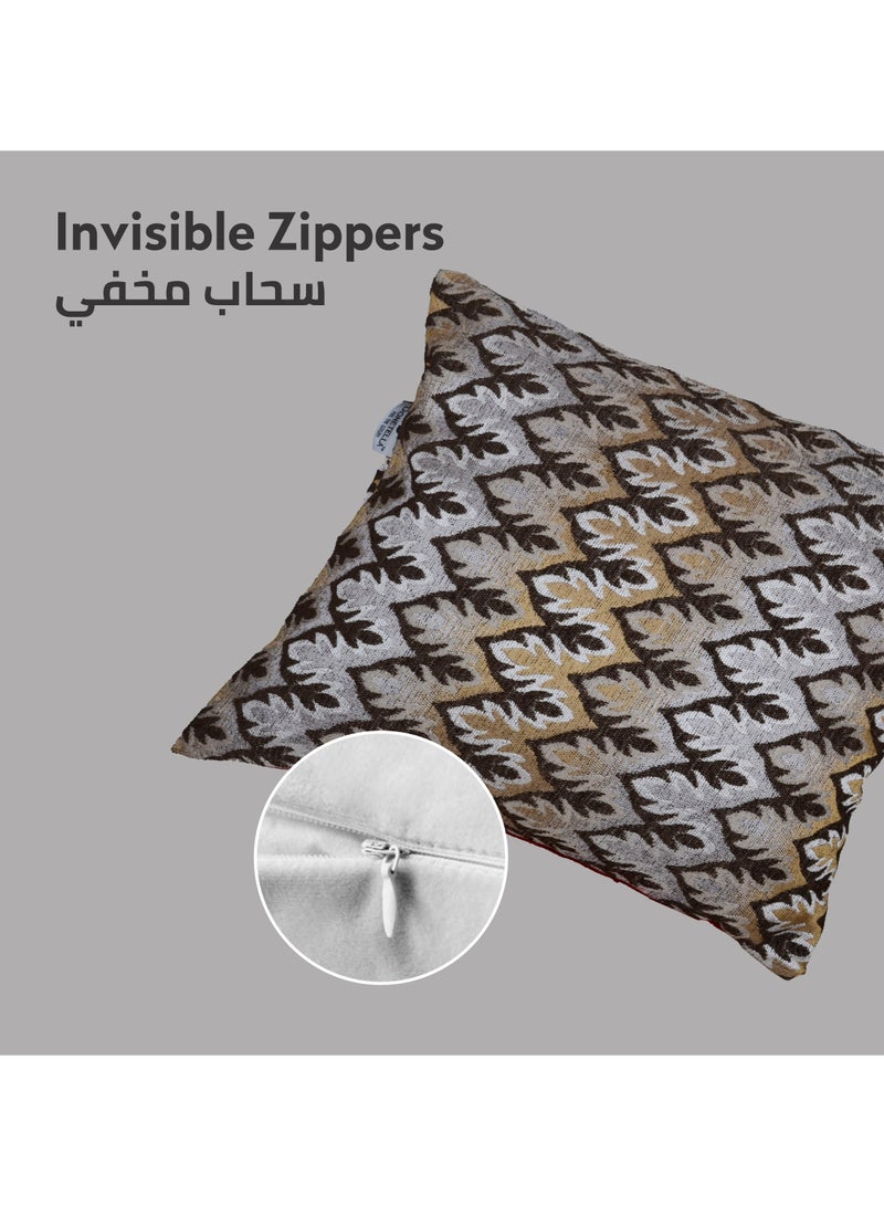 Donetella Cushion Cover,45X45 Cm (18X18 inch) 1-Pcs Decorative Throw Pillowcases Without Filler With Beautiful Abstract Art For Sofa Bed Living Room And Couch, Flint  - Image 5