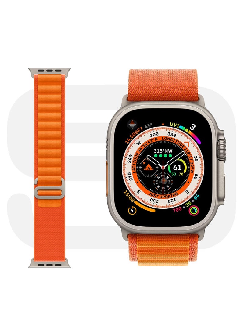 SOLARAE Compatible for Apple Watch Ultra 49mm Wide Band, Textile Stretch Nylon Titanium G‑Hook Wristband Sport Strap for iWatch 49mm 45mm 44mm 42mm Series 8/7/6/SE/5/4/3/2/1 Men Bands - Image 1