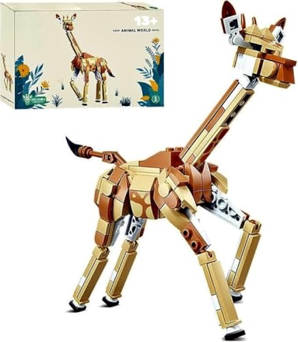 Fangool Giraffe Building BlocksGiraffe Decor Toy Suitable for Bedroom and Living Room Office 161 Pcs Creative Ideals Giraffe Gifts for Friends Age Over 13 Years Old - Image 1