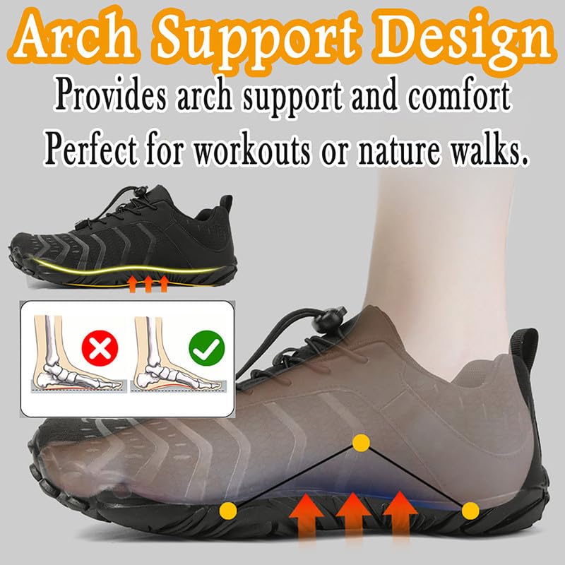 MIFAWA Barefoot Shoes Men Women Minimalist Shoes Zero Drop Workout Cross-Trainer Hiking Water Wide Toe Box Grounded Footwear Weightlifting Walking Grey - Image 4