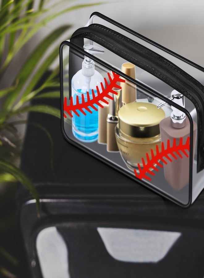 Abbylike 12 Pcs 7 x 4.7 x 2.4'' Cosmetic Bag Gifts Accessories for Makeup Bags PVC Cheer Case Clear Toiletry Zipper Pouch for Women Christmas Xmas (Baseball Theme) - Image 4