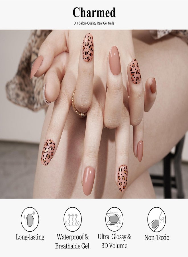 Drizzle Semi Cured Gel Strips, Real Polish Art Stickers (UV/LED Light Required), Glossy Glitter Solid Color Full Wraps, Long Lasting Waterproof Decal for Women (Charmed) - Image 2