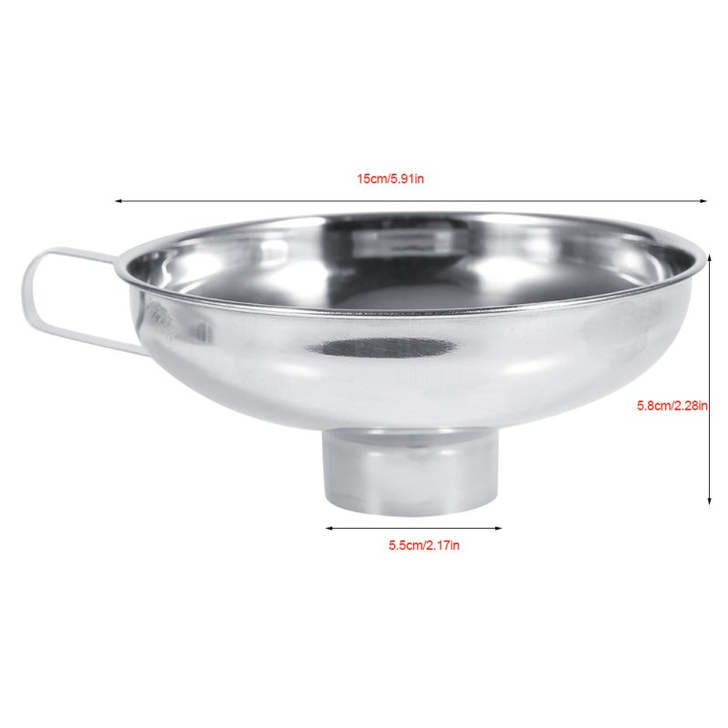 Stainless Steel Funnel Large Size Sturdy Rustproof Durable - Dual Transfer For Liquids Solids Wide Mouth Funnel for Home Kitchen Canning Jars - Image 1
