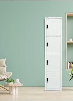 RIGID Steel Curved 4 Doors locker White 180x38x46.5cm  - Image 1