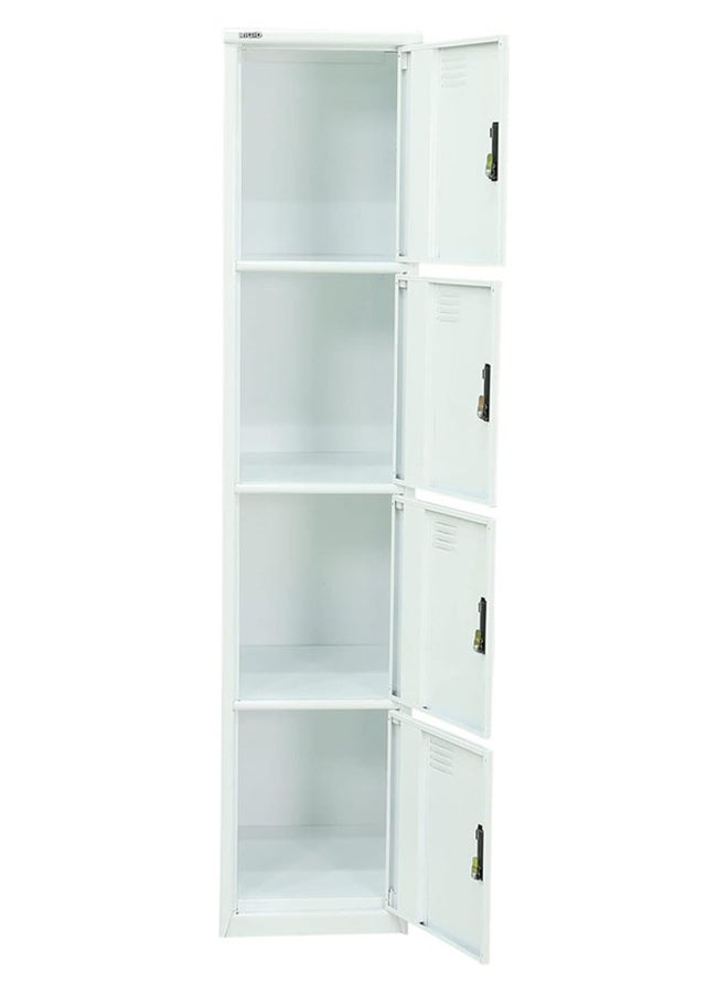 RIGID خزانة فولاذية منحنية بأربعة أبواب، بيضاء، 180×38×46.5 سم  - Image 5