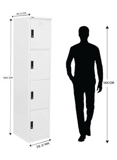 RIGID Steel Curved 4 Doors locker White 180x38x46.5cm  - Image 2