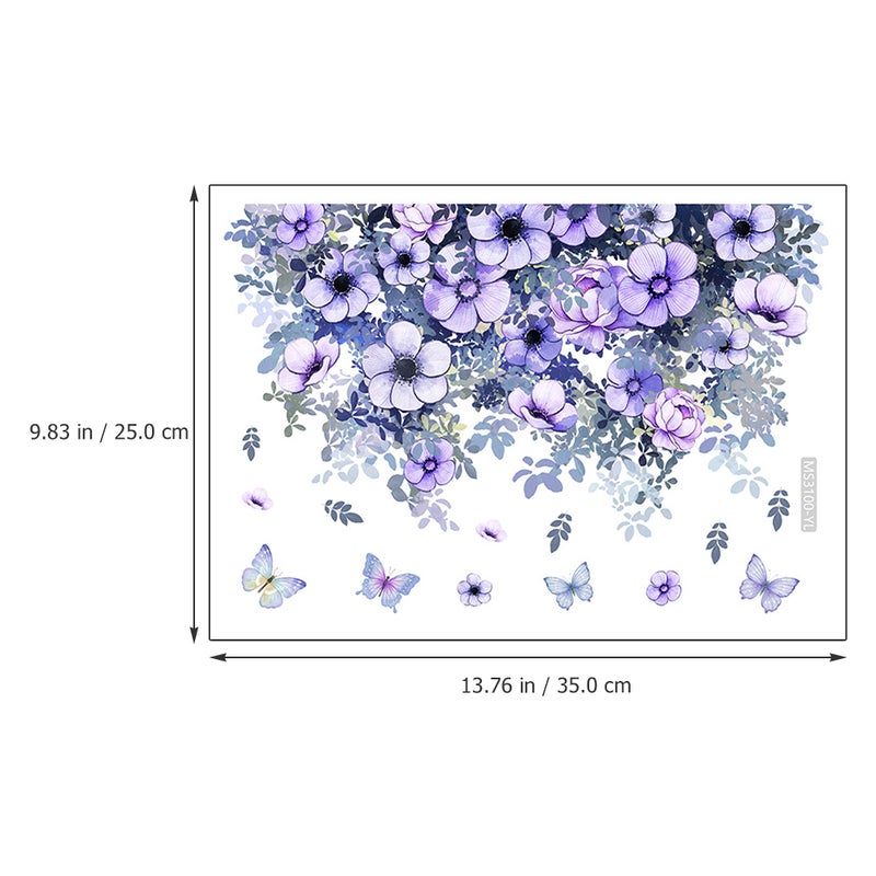 2pcs Beautiful Flower Toilet Seat Wall Sticker Bathroom Decoration Decal Decor Butterfly Mural - Image 2