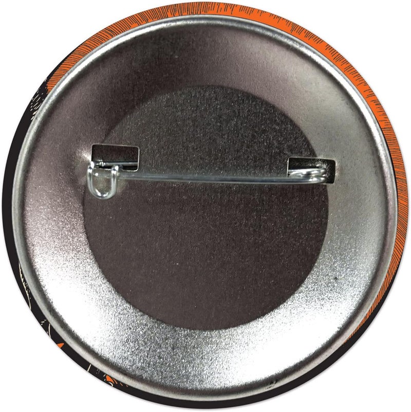 Beistle 6 Piece Vintage Halloween Party Supplies Cat  Moon Pinback Button Pins 2 OrangeBlack - Image 5