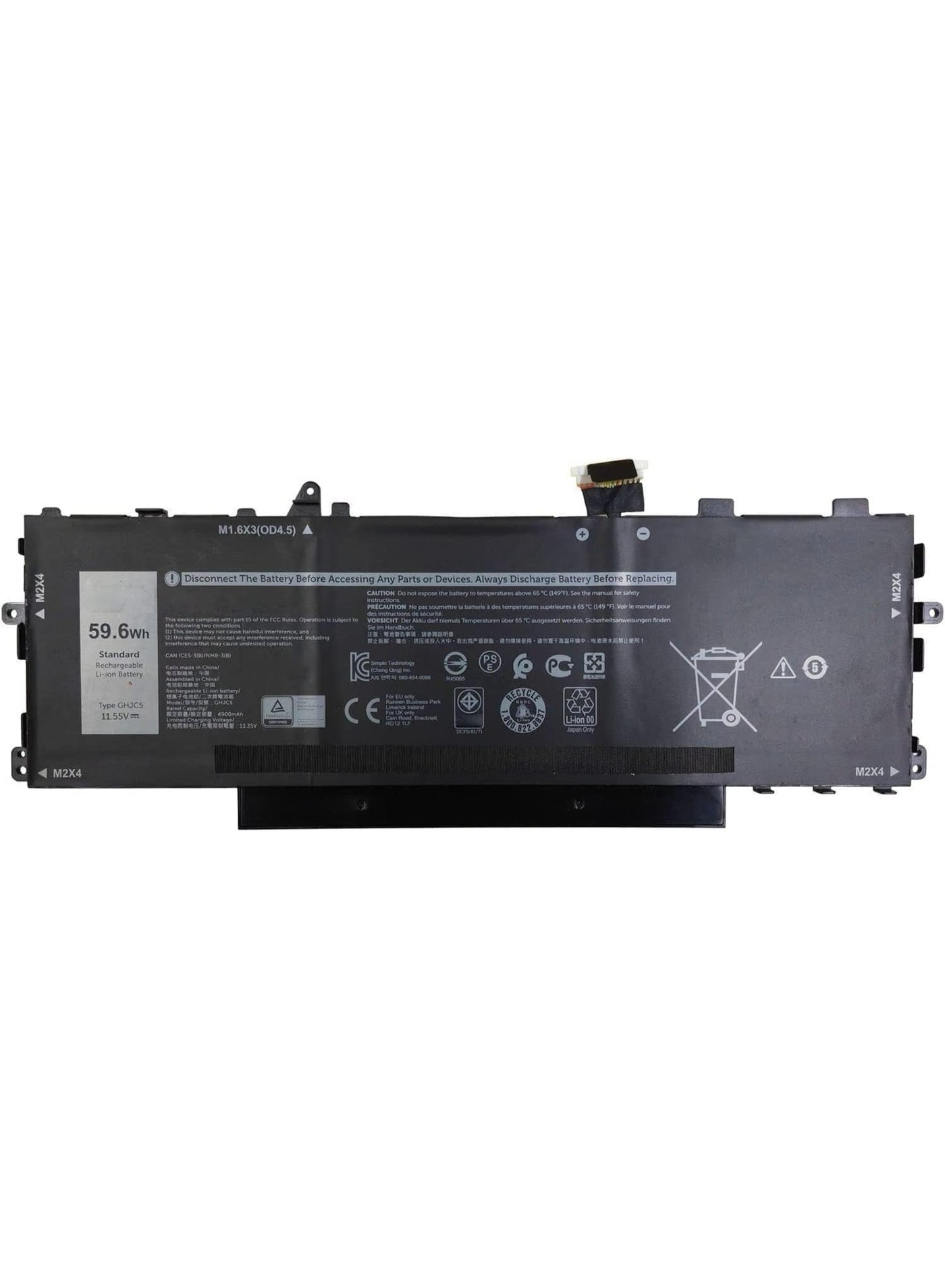 Terabyte GHJC5 Laptop Battery 59.6Wh 4900mAh 3-Cell 11.55V Compatible with Dell Latitude 9420 9430 / Dell Latitude 9420 9430 2-in-1 Series 3VV58 0JJ4XT