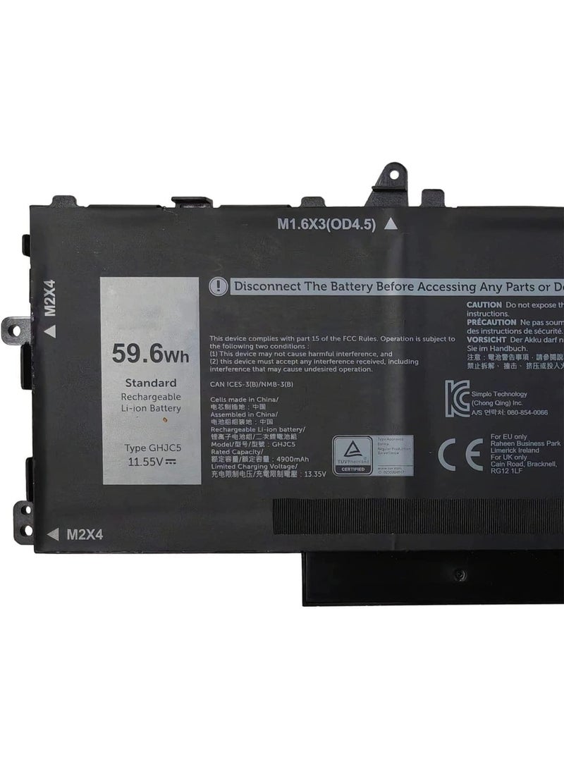 Terabyte GHJC5 Laptop Battery 59.6Wh 4900mAh 3-Cell 11.55V Compatible with Dell Latitude 9420 9430 / Dell Latitude 9420 9430 2-in-1 Series 3VV58 0JJ4XT - Image 2
