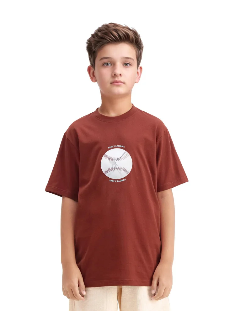Rare Ones Rare Ones Kids Laker Rust Cotton Lenticular Sticker Regular Fit T-Shirt