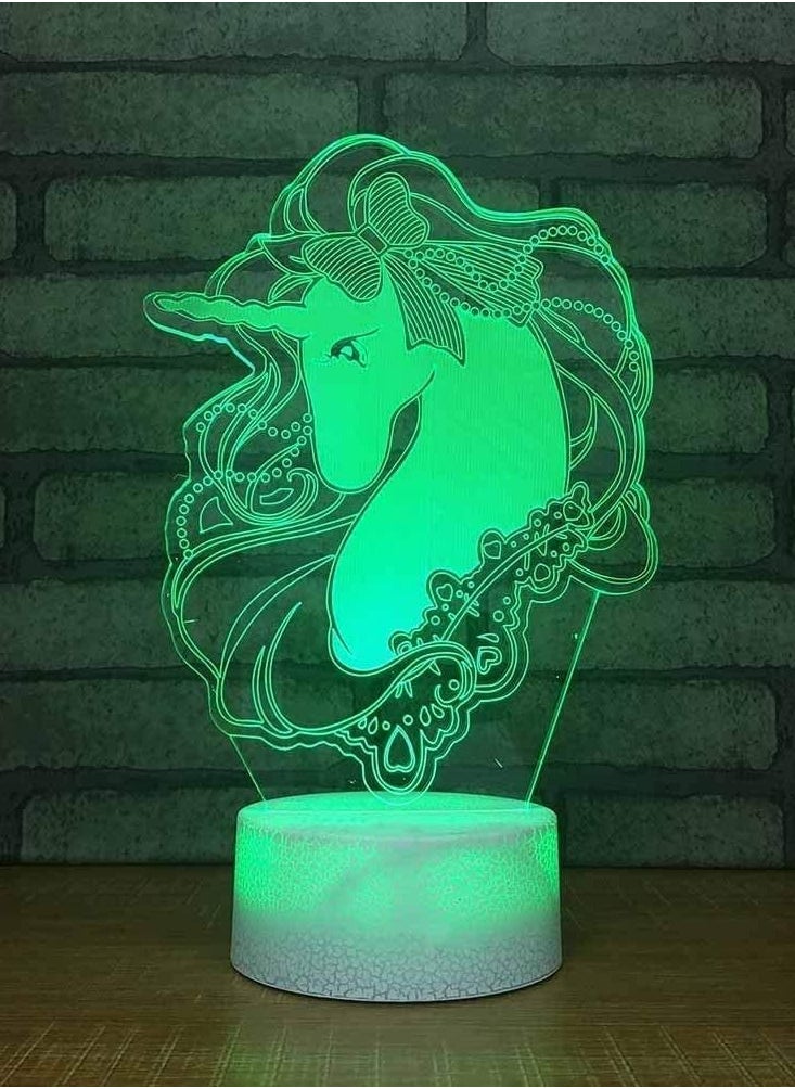 althiqahkey - Fashion and Beauty Led Home Decor Atmosphere Creative 7 Colors Change Unicorn Modelling Sleep Table Lamp Kids Lighting - Image 1