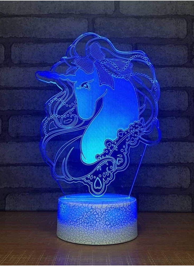 althiqahkey - Fashion and Beauty Led Home Decor Atmosphere Creative 7 Colors Change Unicorn Modelling Sleep Table Lamp Kids Lighting - Image 1